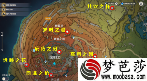 原神层岩巨渊六个供物共饮之杯位置